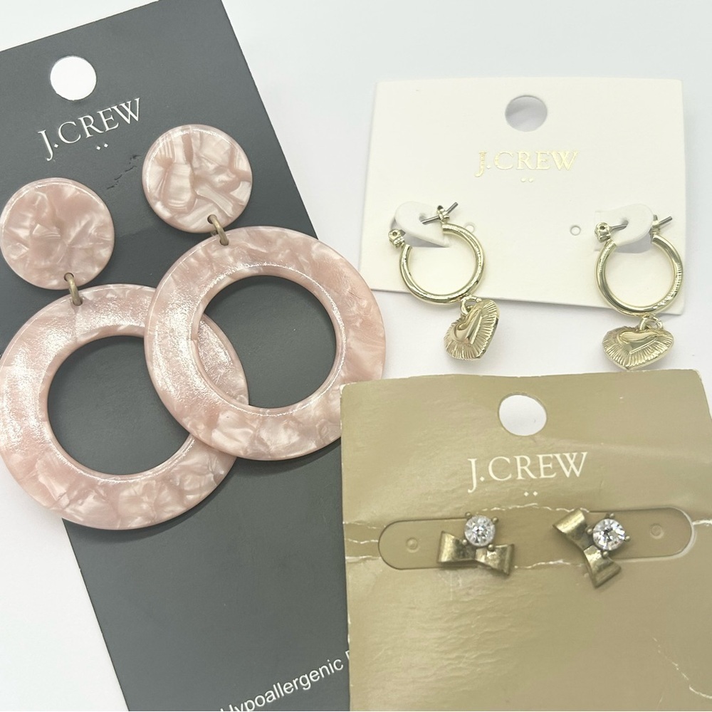 J. Crew Lot of Three Pair Earrings NWT